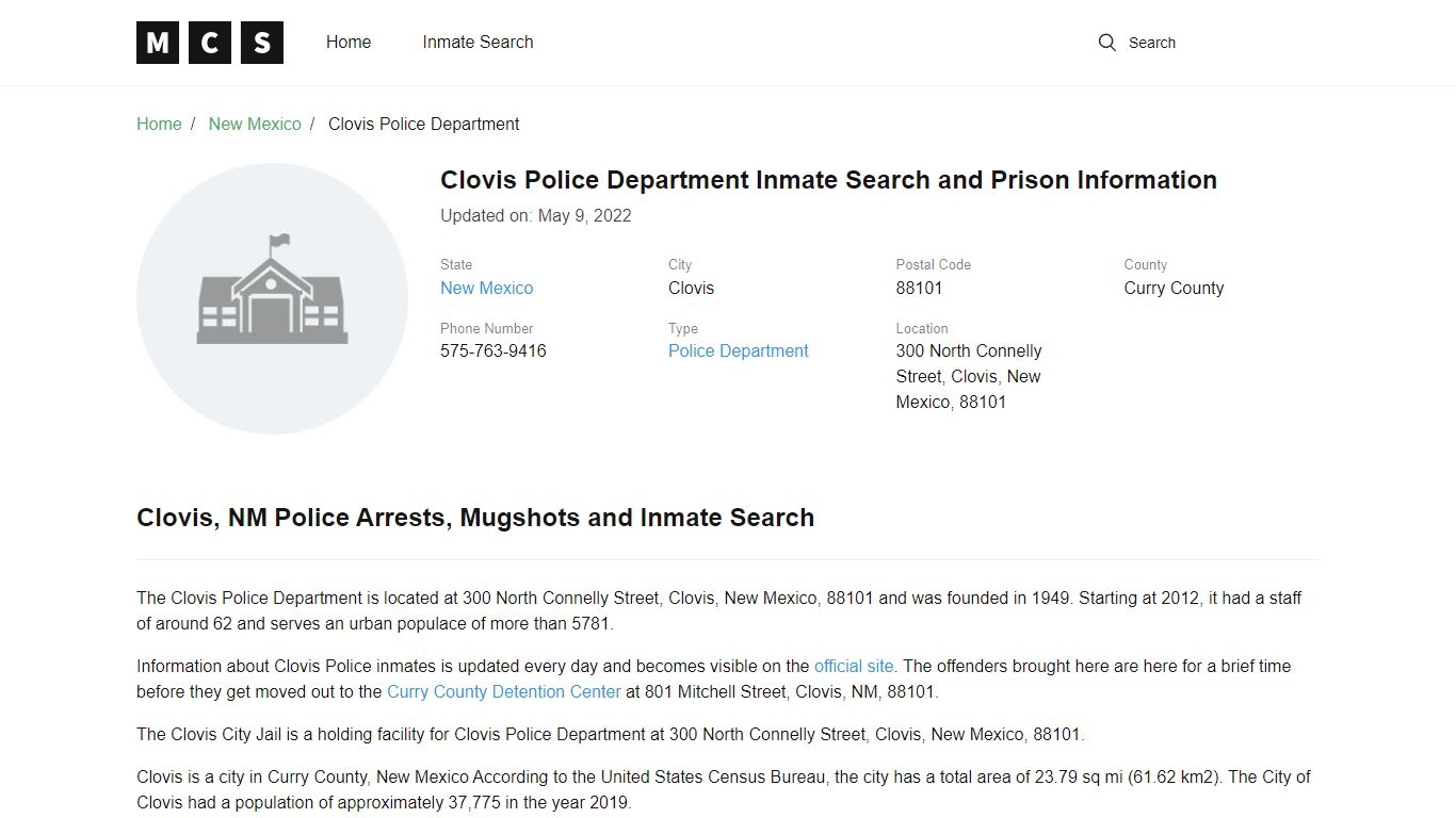 Clovis, NM Police and Jail Records